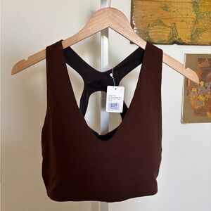 Lululemon - Bend This Front-to-Back Bra - Scoop and Cross Neck - Brown - NWT